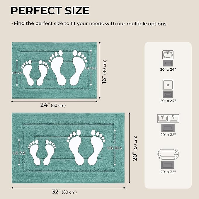 GRANNY SAYS Bathroom Rugs Sets 2 Piece, Soft Absorbent Microfiber Bath Mats - Image 2