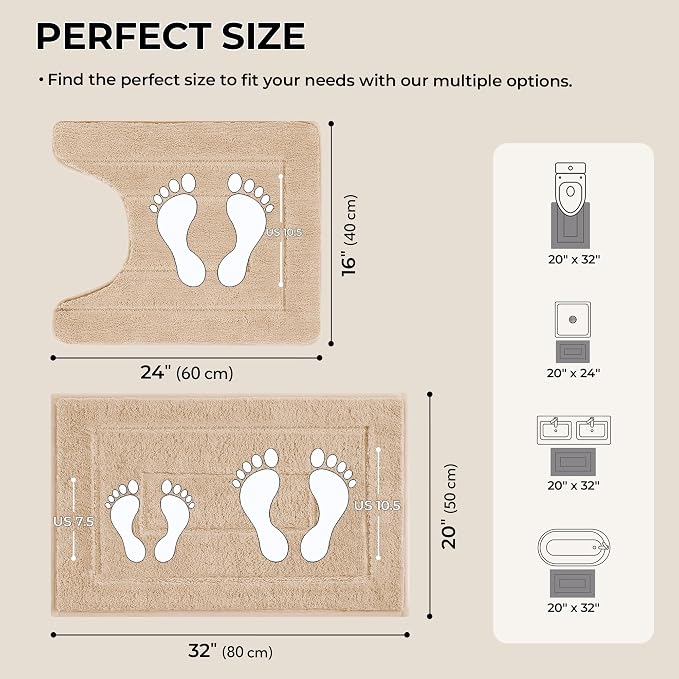 GRANNY SAYS Bathroom Rugs Sets 2 Piece, Soft Absorbent Microfiber Bath Mats - Image 3