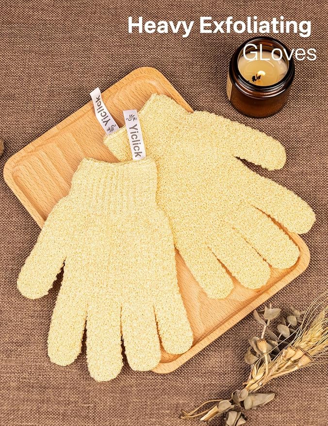 Yiclick Heavy Exfoliating Gloves, Exfoliating Body Scrubber - Image 2