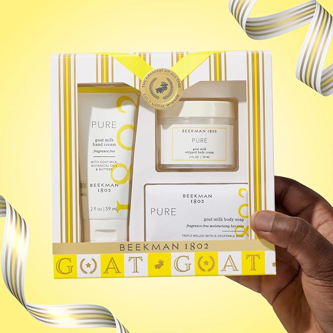 Beekman 1802 The Holiday G.O.A.T. Pure 3-Piece Bodycare Gift Set - Image 6