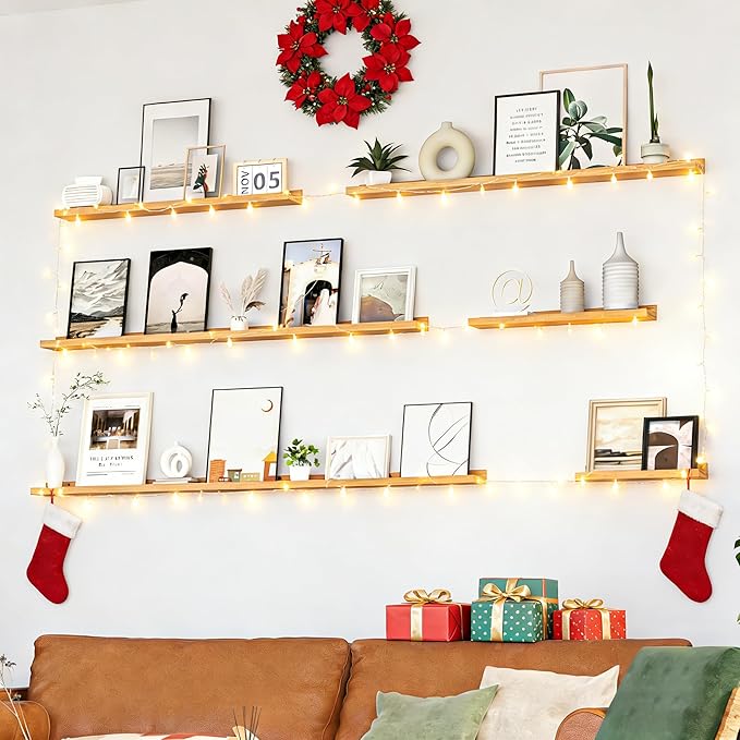 Heimlove Picture Ledge Shelf, Small Floating Shelves Set of 2, 16 Inches - Image 2