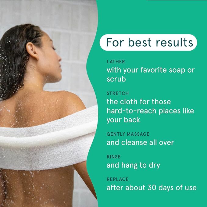 Cleanlogic Body Exfoliating Cloth, Stretchy Organic Sustainable Cotton - Image 4