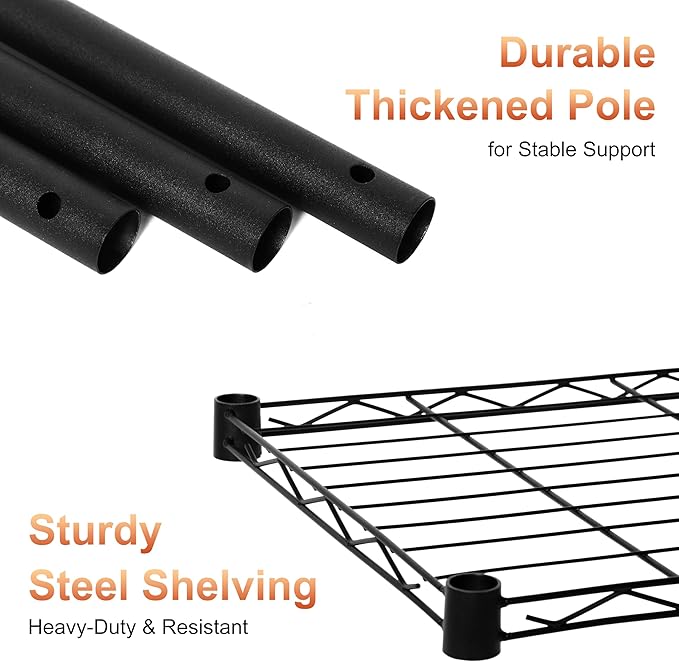 Whitmor 4 Tier Storage Shelves, Heavy Duty Metal Shelving, 400 lbs Capacity per - Image 5