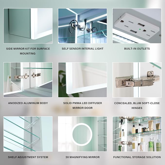 WELLFOR 36" X 30" Medicine Cabinet - Image 12