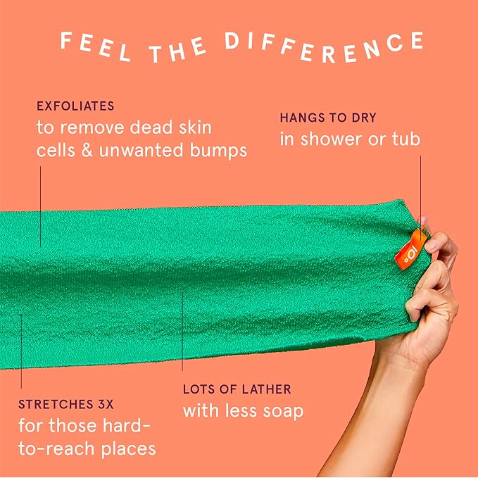 Cleanlogic Body Exfoliating Cloth, Stretchy Exfoliator Bath and Shower - Image 2