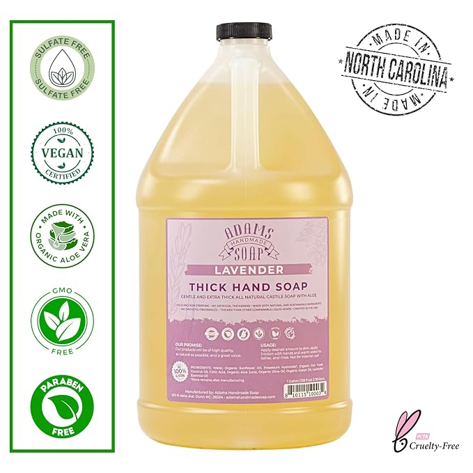 Adams Handmade Soap Thick Organic Castile Liquid Hand Soap 1 Gallon Refill - Image 2