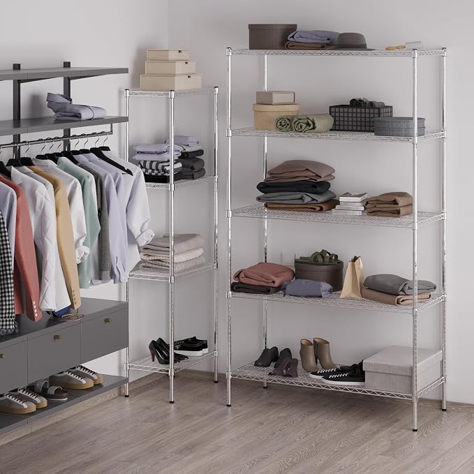 21" Deep x 48" Wide x 86" Height Wire Shelving Kit | 5-Tier | NSF Commercial - Image 5