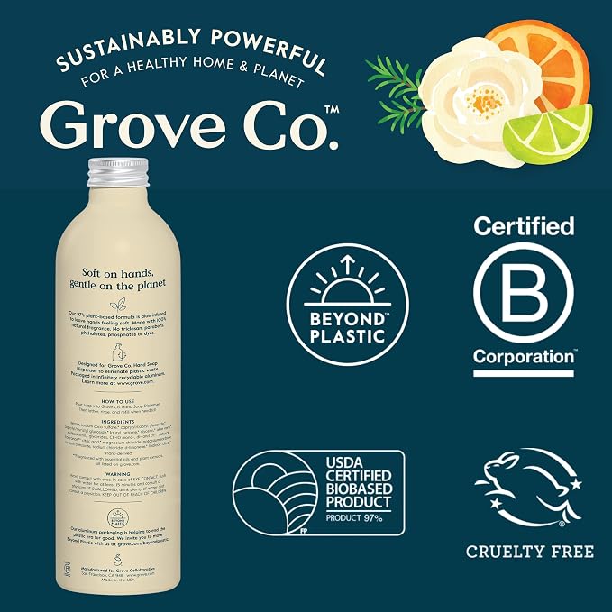 Grove Co. Hydrating Gel Hand Soap Refills Plastic-Free Liquid Hand Soap Refill - Image 9
