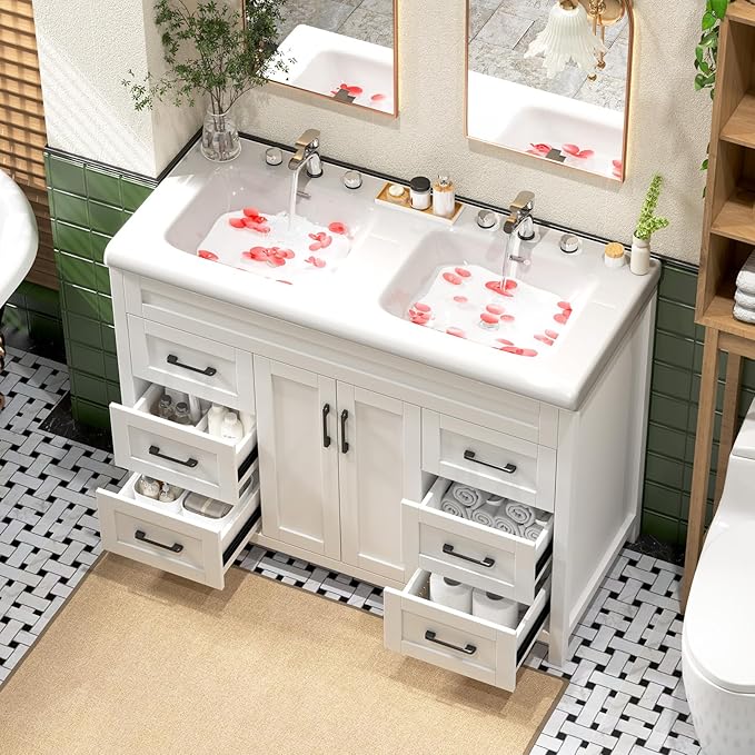 48 Inch Bathroom Vanity with Sink, Bathroom Vanity Cabinet with Doulble Sink - Image 3
