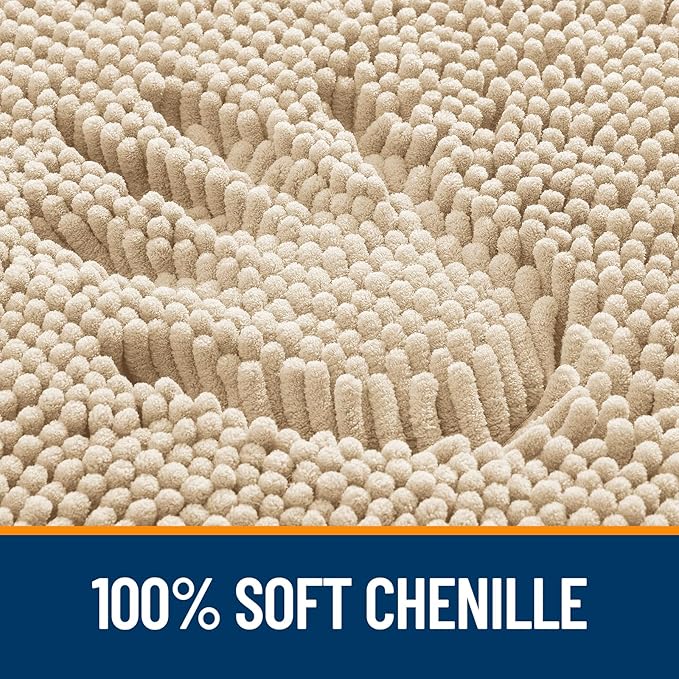 OLANLY Bathroom Rugs 44x24, Extra Soft Absorbent Chenille Bath Rugs, Rubber - Image 3