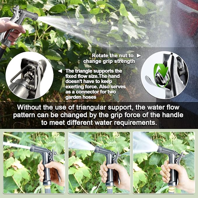 Hose Nozzle 2 Pack, Full Size Pistol Grip Water Nozzle Sprayer - Image 3