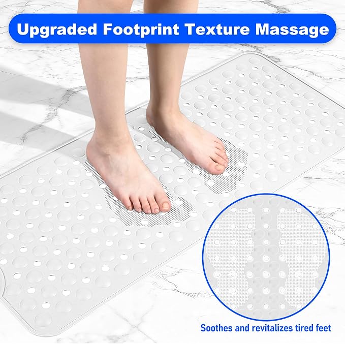 Silicone Bath Tub Mat Non Slip, Upgraded Bathtub and Shower Mats, Machine - Image 3