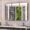 Keonjinn 48 x 32 Inch Large Black Medicine Cabinets, Recessed Bathroom Medicine by Keonjinn