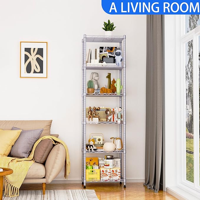 REGILLER 6 Wire Shelving Steel Storage Rack Adjustable Unit Shelves - Image 4