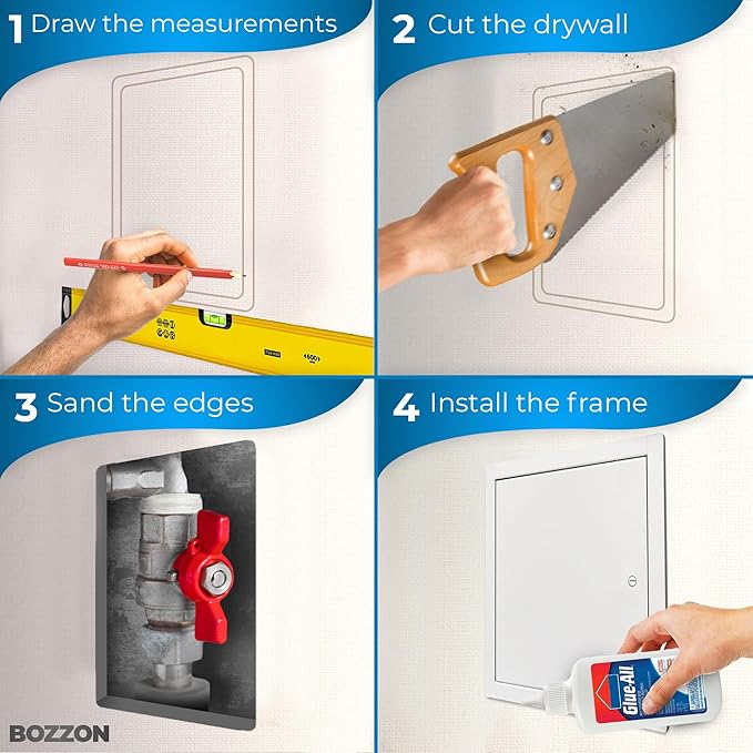 BOZZON Access Panel for Drywall 14 x 29 inch – Metal Door - Image 3