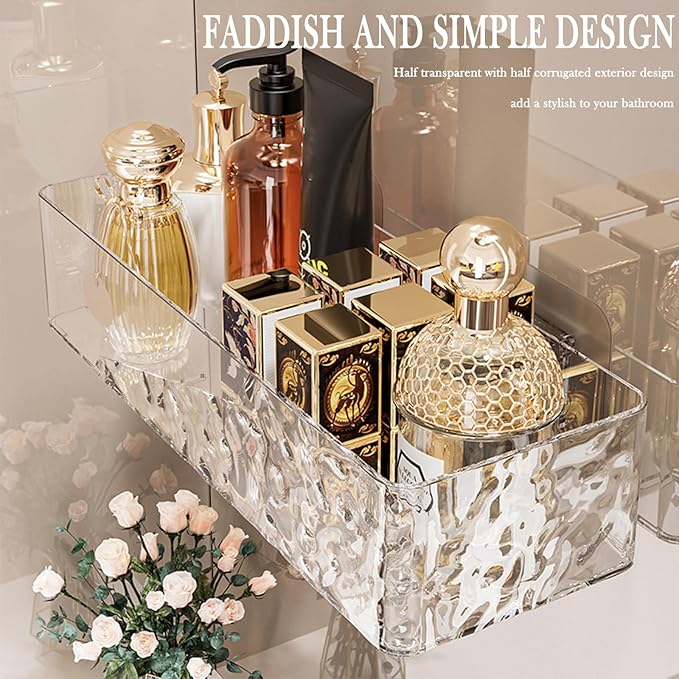 Wall Mounted Bathroom Caddy Organizer, Adhesive Shower Shelf - Image 3