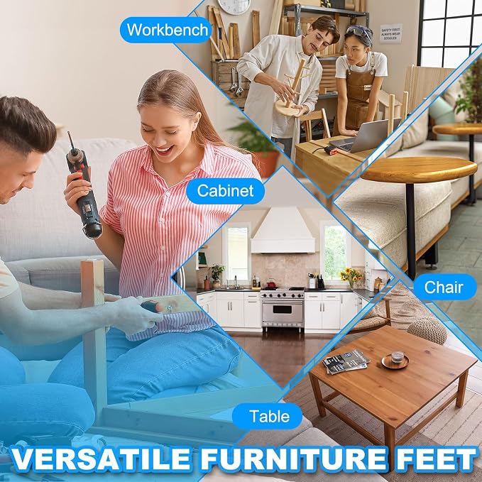 PATIKIL Furniture Leveling Feet 2" Dia Base M10 Thread - Image 5