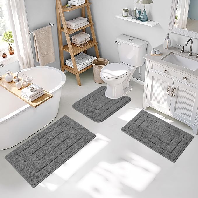 GRANNY SAYS Bathroom Rugs Sets 3 Piece, Soft Absorbent Microfiber Bath Mats - Image 7