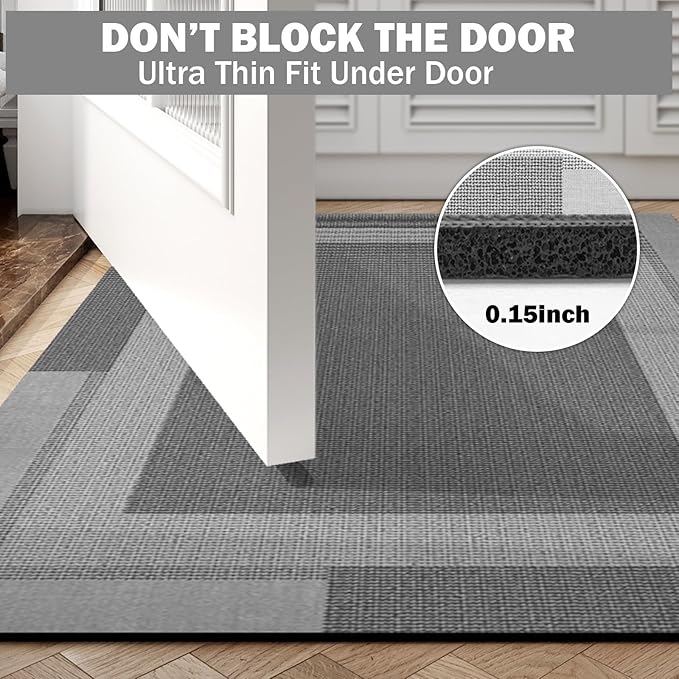 Non Slip Long Bathroom Runner Rug Bath Mat, Rubber Backing Ultra Thin Bathroom - Image 3