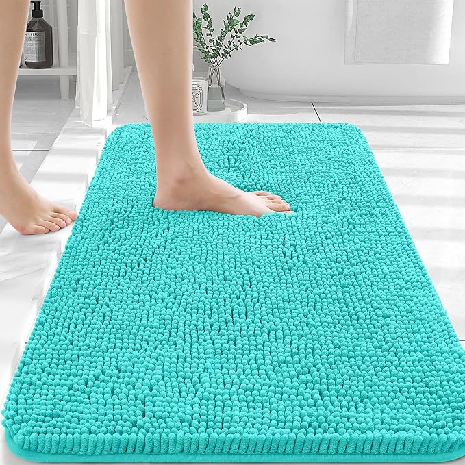 OLANLY Bathroom Rugs 36x24, Extra Soft Absorbent Chenille Bath Rugs, Rubber by OLANLY