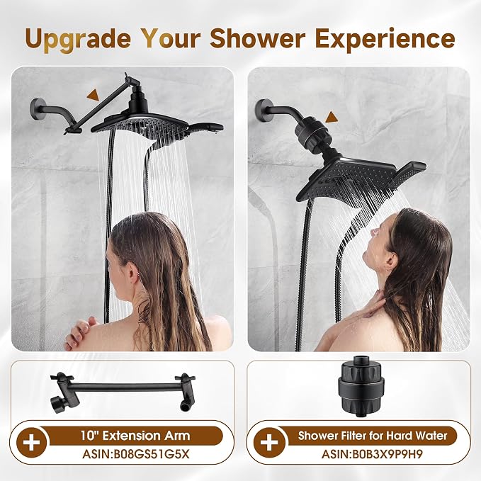 BRIGHT SHOWERS High Pressure Dual Shower Head Combo - Image 7