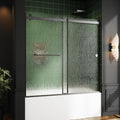 Bathtub Sliding Door 60" W x 56" H, Tub Shower Door, Frameless Bypass Double by Foskbaths