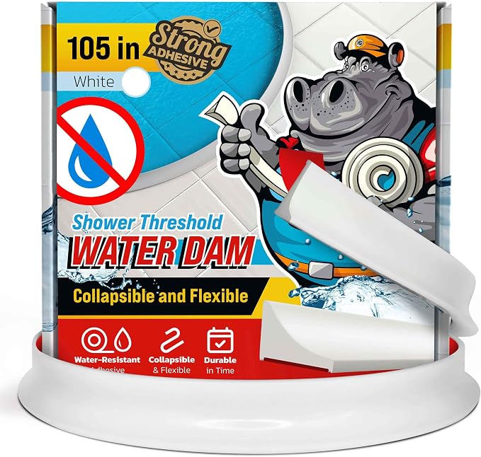 Shower Threshold Water Dam Barrier 105" by ExploreHippoDam