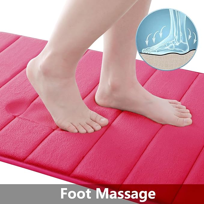Buganda Memory Foam Bath Mat, Ultra Soft and Non-Slip Bathroom Rugs, Water - Image 2
