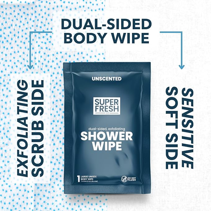 Super Fresh Shower Wipes Large Unscented Body Wipes - Image 5