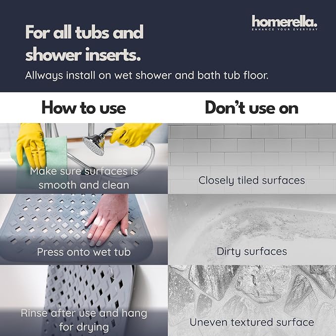 Homerella Baby Bath Tub Mat | Anti Mold Mildew Resistant Non Slip Kids and - Image 6