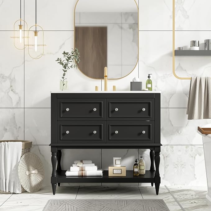 36 Inch Black Bathroom Vanity by THINK30
