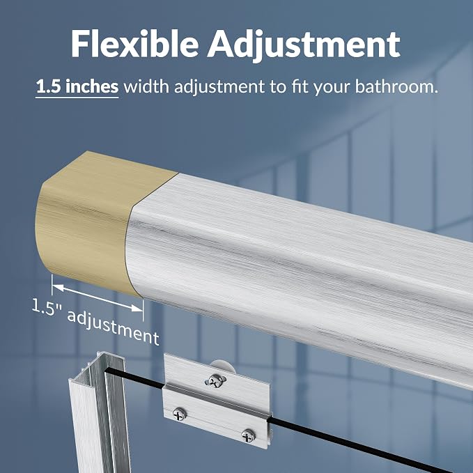 SUNNY SHOWER Bypass Sliding Shower Door Semi-Frameless Shower Enclosure 1/4" - Image 5