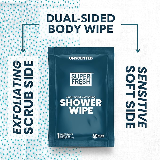Super Fresh Shower Wipes Large Unscented Body Wipes - Image 3