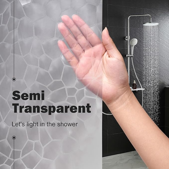 UFRIDAY Clear Shower Stall Curtain Liner 36 x 72 inches, 3D Water Cube Small - Image 2