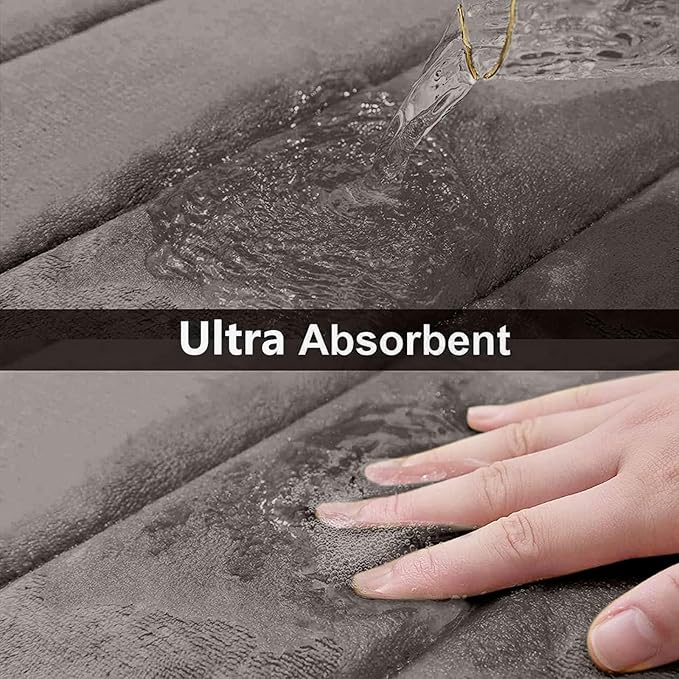 Buganda Memory Foam Bath Mat, Ultra Soft and Non-Slip Bathroom Rugs, Water - Image 4