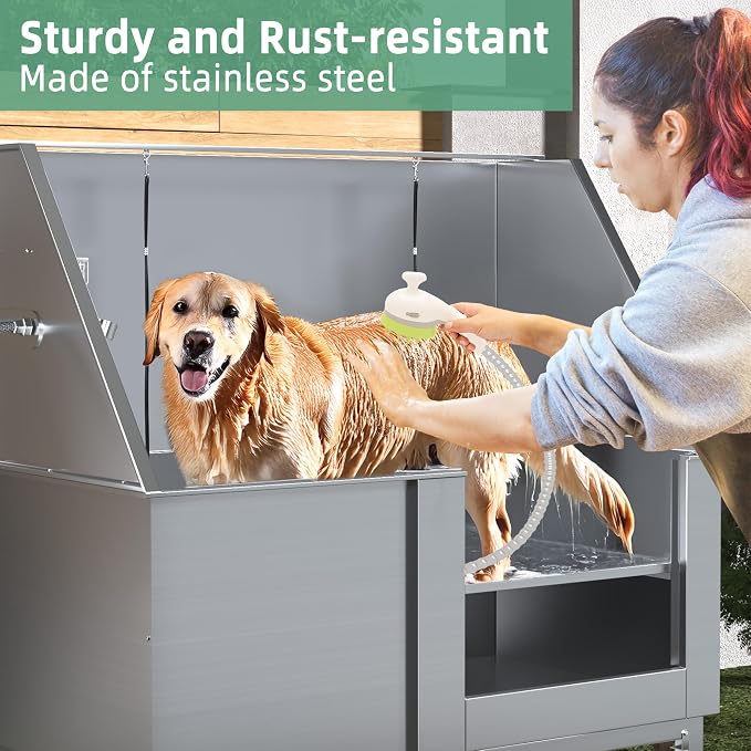 Professional Stainless Steel Dog Washing Station - Image 6