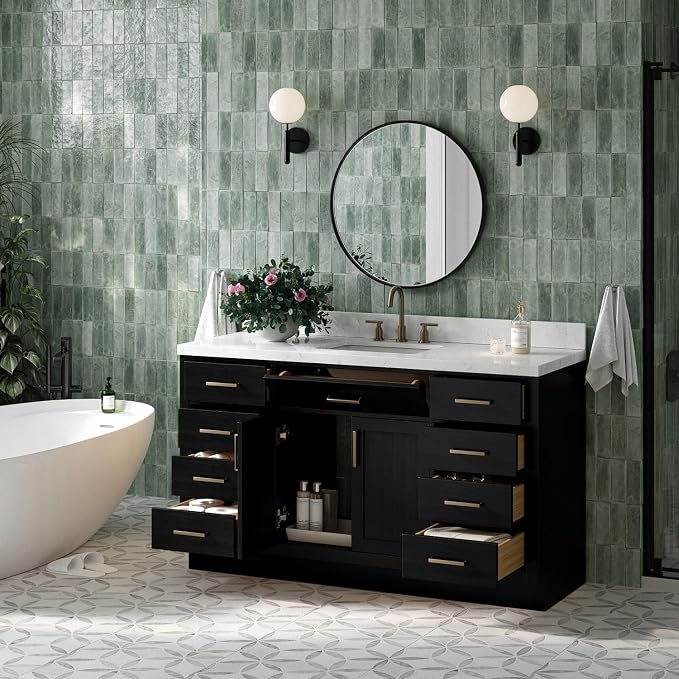 ARIEL Hepburn 60 Inch Single Rectangle Sink Bathroom Vanity - Image 2