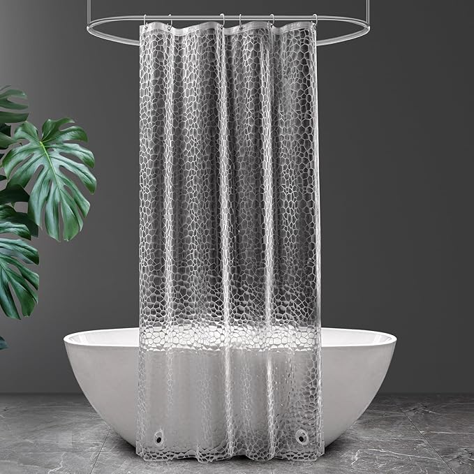 UFRIDAY Clear Shower Stall Curtain Liner 36 x 72 inches, 3D Water Cube Small by UFRIDAY