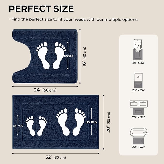 GRANNY SAYS Bathroom Rugs Sets 2 Piece, Soft Absorbent Microfiber Bath Mats - Image 2