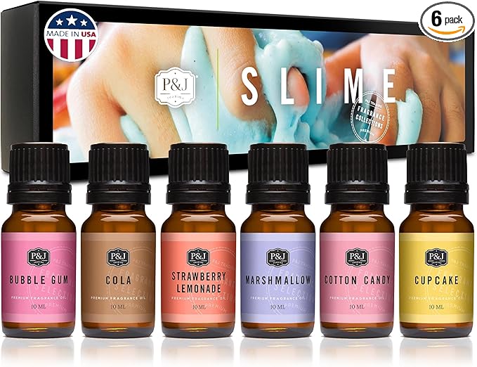 P&J Trading Fragrance Oil Slime Set | Bubble Gum, Cotton Candy, Strawberry by PJTrading