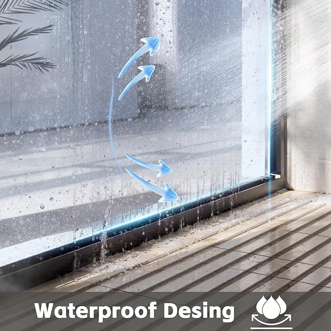 Shower Doors Glass Sliding, Semi-Frameless, 1/4" Inch Sgcc Tempered Glass - Image 4