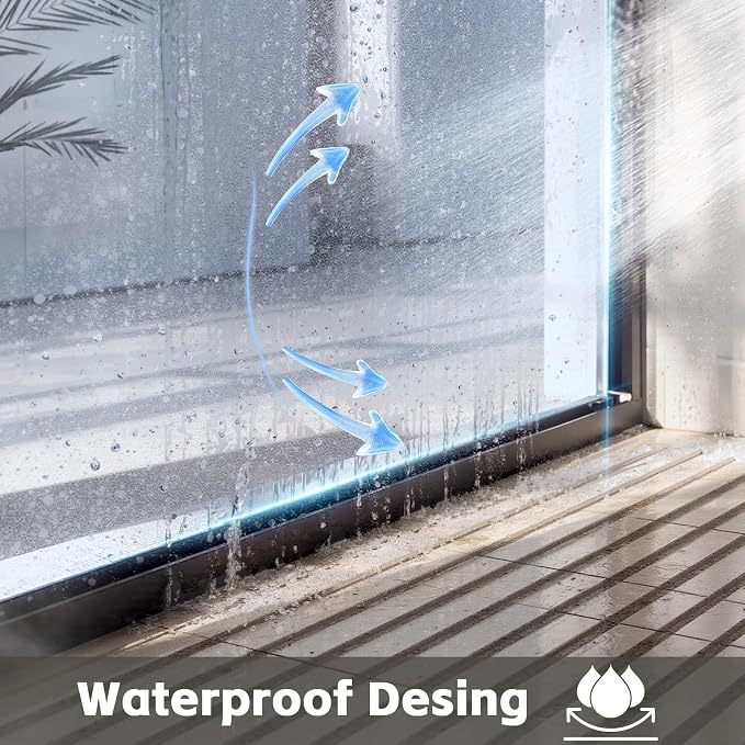 Shower Doors Glass Sliding, Semi-Frameless, 1/4" Inch Sgcc Tempered Glass - Image 4