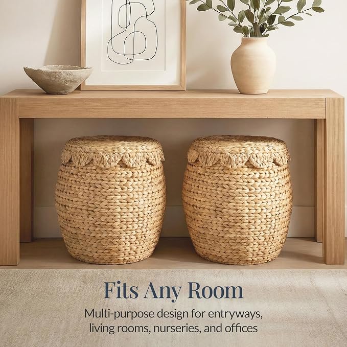 Best Choice Products Scalloped Multipurpose Hyacinth Storage Basket, Plant Décor - Image 8