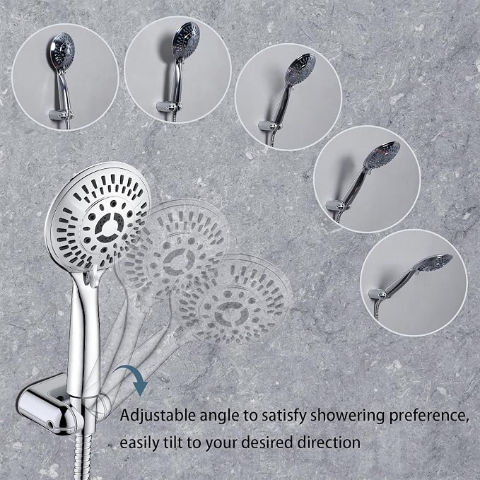 BRIGHT SHOWERS Shower Head Holder Wall Mount, Adjustable Handheld Shower Wand - Image 2