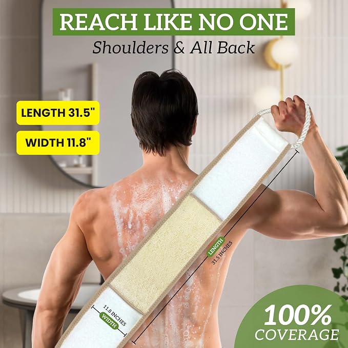 Natural Loofah Back Scrubber - Image 2