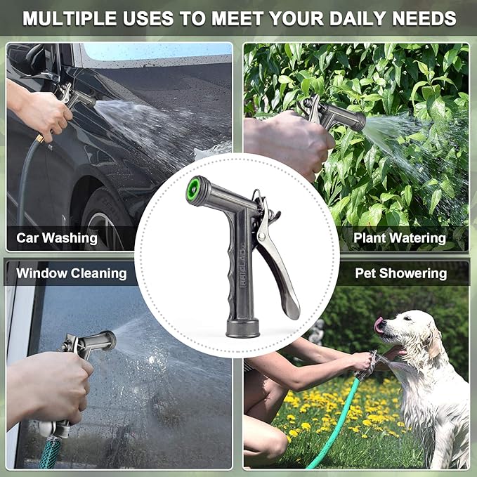 Hose Nozzle 2 Pack, Full Size Pistol Grip Water Nozzle Sprayer - Image 6