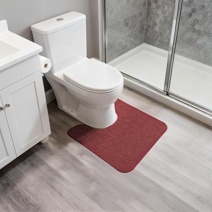 Christmas Toilet Rugs U Shaped Bathroom Rug, Machine Washable Non Slip Quick - Image 6