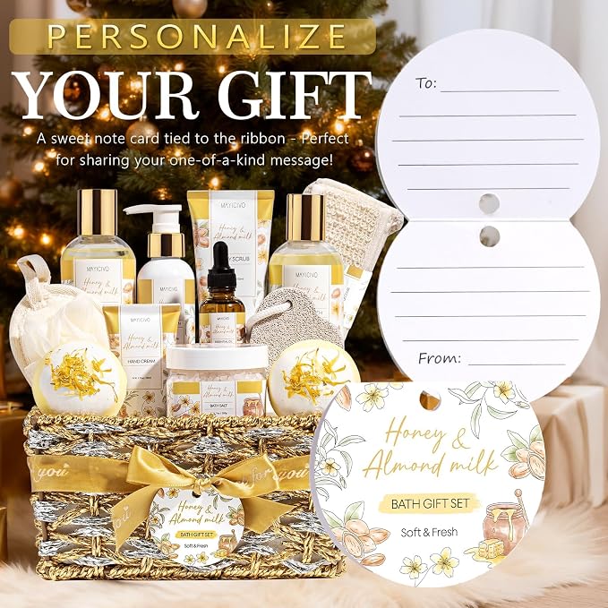 Christmas Birthday Gifts for Women, Honey & Almond Milk Relaxing Spa Gift - Image 7