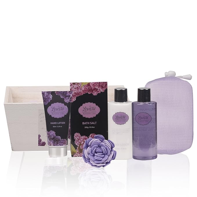 Spa Gift Basket with Lavender Fragrance and Lilac Color - Image 2