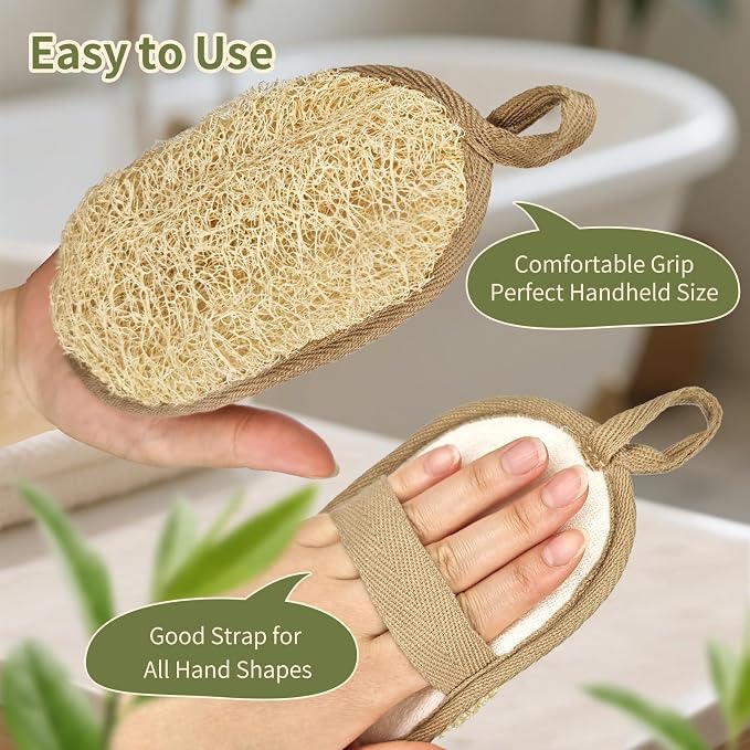 Natural Loofah with Handle, Back Scrubber - Image 3